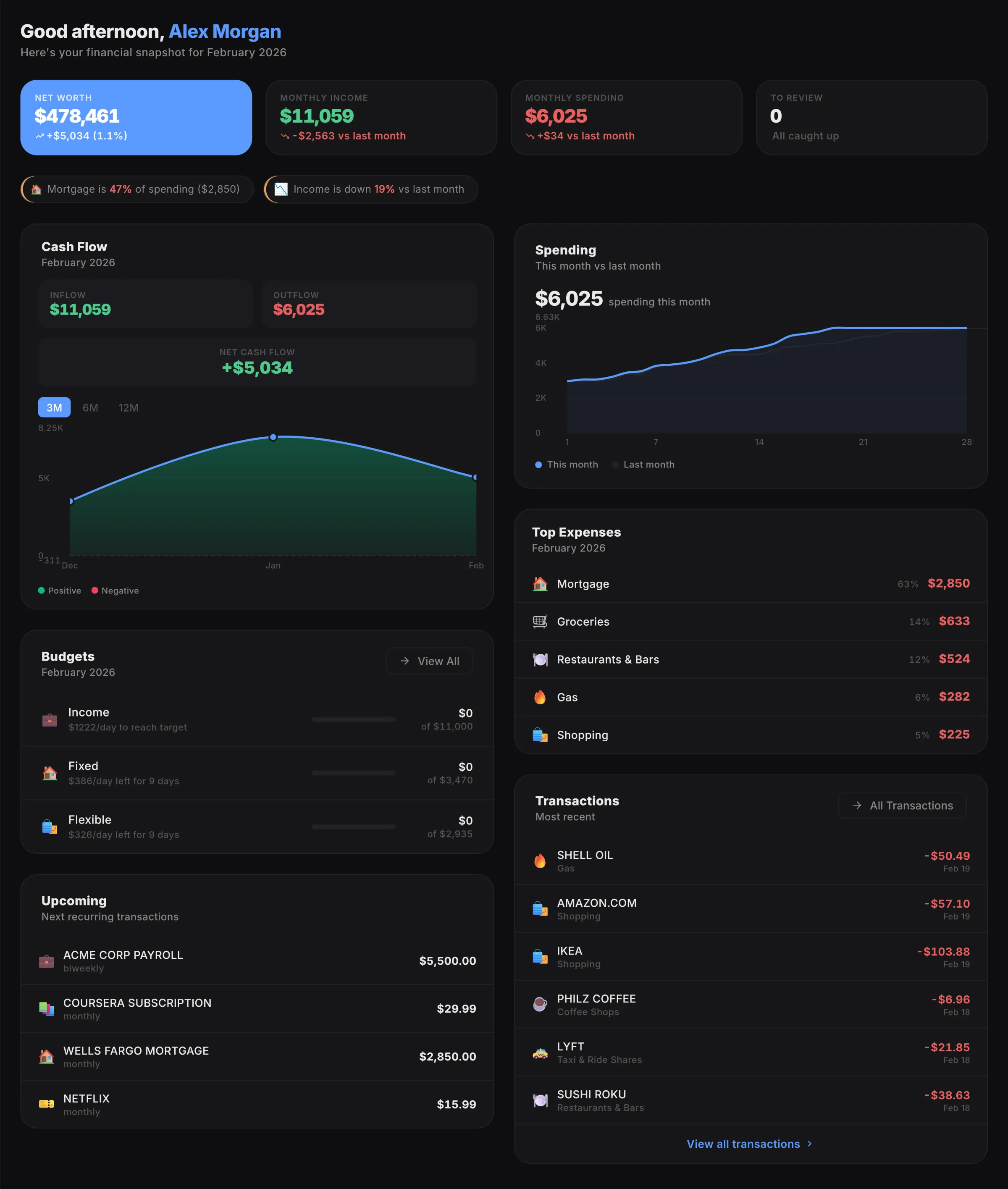 Monavio Dashboard - Your complete financial overview